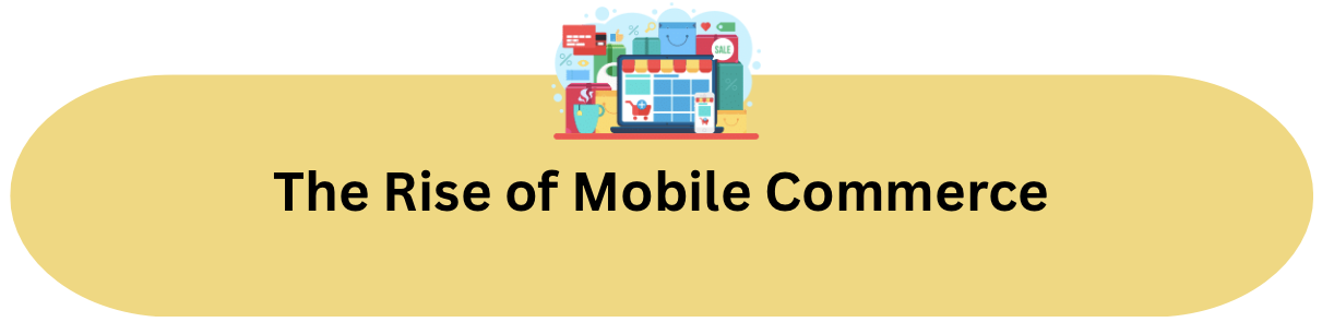 A shopping cart icon on the screen, symbolizing the growth of mobile commerce